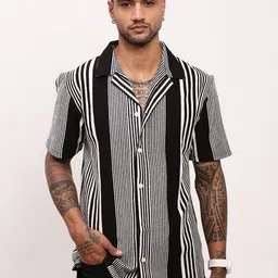 SHOWOFF Men Comfort Multi Stripes Opaque Striped Casual Shirt-image-40