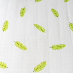 Little By Little 100% Organic Cotton Jungle Love Baby Cot Fitted Sheet - White Green-picture-23