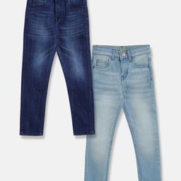 Tales & Stories Pack Of 2 Solid Jeans - Blue Dark Blue-image-66