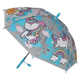 KARBD Translucent Unicorn Auto Open Kids Umbrella with Whistle - Light Blue-17