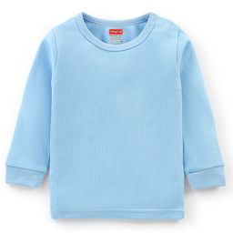 Babyhug Cotton Full Sleeves Solid Thermal Vest- Blue-image-46