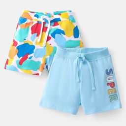 Babyhug Cotton Looper Knit Mid Thigh Shorts With Abstract Print Pack of 2 - Multicolour-image-58