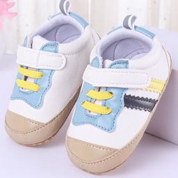 Cute Walk by Babyhug Striped Detailing Velcro Closure Booties - Blue & White-image-88