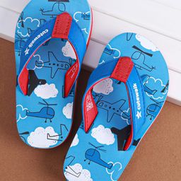 Cute Walk by Babyhug Slip on Flip Flops with Aeroplane Print - Blue-picture-19