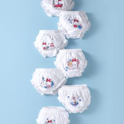 Simply Sinker Knit Bunny Printed Bloomers Pack of 7 - White-picture-9