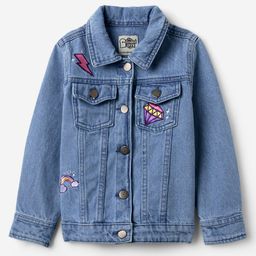 The Souled Store Cotton Denim Full Sleeves Lightning & Diamond Embroidered Jacket - Blue-image-28