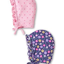 Babyhug 100% Cotton Knit Floral & Polka Dot Printed Caps Pack of 2 Navy Blue & Pink - Diameter 11.5 cm-picture-17
