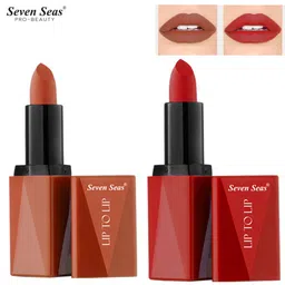 Seven Seas Set of 2 Lip To Lip Matte Lipstick - Rose 306 & Matte Red 312-6