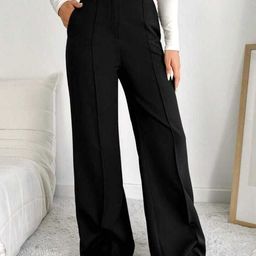 Next One Women Smart Straight Fit High-Rise Easy Wash Pleated Trousers-picture-17