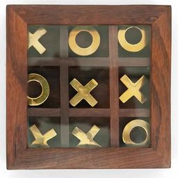Mittimate Wooden Tic Tac Toe (XO) Brain Teaser Game with LidInteractive 2-Player Board Game for Kids (6+) | Fun Indoor & Outdoor Play image 2