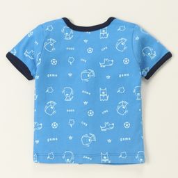 Cucumber Half Sleeves Tee And Short Set All Over Printed  - Aqua image 3