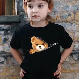 YK Girls Printed Extended Sleeves Applique T-shirt-image-35