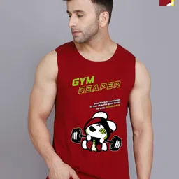 SLOWLORIS Pack Of 2 Typography Printed Sleeveless Scoop Neck Gym Vest Innerwear Vests-picture-0