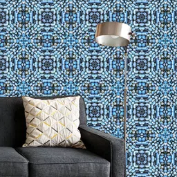 ArtzFolio Printed UV-Resistant Anti-Bacterial Blue Stone Pattern Peel & Stick Wallpaper-image-58