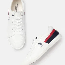 U.S. Polo Assn. Men Colourblocked PU Sneakers-image-84