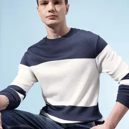 glitchez Colourblocked Round Neck Acrylic Pullover-picture-49