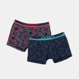 Jockey Boys Multicolor Cotton Printed Trunks - Pack of 2-image-47