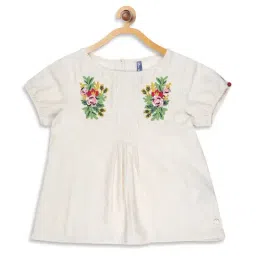 Blue Giraffe Kids Off White Embroidery Top-picture-14