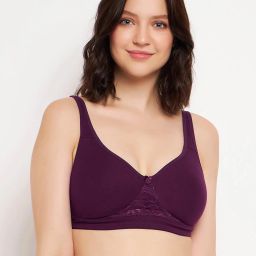 Clovia Purple Full Coverage Non-Wired Bra image 1