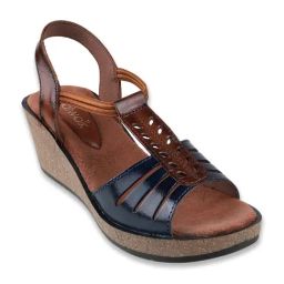 Catwalk Women's Brown Ankle Strap Wedges-image-97