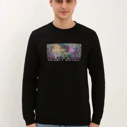 Allen Solly Black Cotton Regular Fit Printed Sweatshirt-image-60