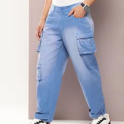 Kook N Keech Men Pure Cotton Straight Fit Faded Cargos Chinos Trousers-picture-10
