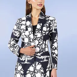 Talethread Printed Cotton Double-Breasted Casual Blazer-picture-3