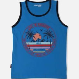 Gini & Jony Kids Blue Printed Sando Vest-image-31