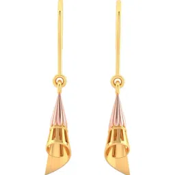 P.C. Chandra Jewellers 14KT Yellow Gold Conical Earrings With A Rose Gold Touch-image-82