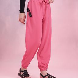 DressBerry Women Mid Rise Regular Fit Textured Joggers-image-43