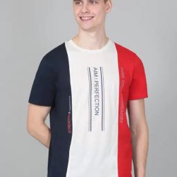 Cantabil Multi Regular Fit Colour Block T-Shirt-picture-29