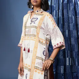 Taavi Sanganeri Ethnic Motifs Printed A-Line Ethnic Dress-image-43