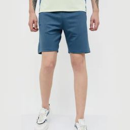KAPPA Teal Blue Regular Fit Textured Sports Shorts-picture-44