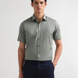 Arrow Grey Cotton Regular Fit Geometric Shirt-picture-38