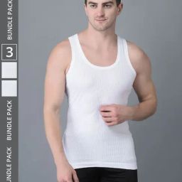 Dollar Bigboss White Cotton Regular Fit Vest - Pack Of 3-picture-46