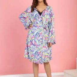 Secret Wish Blue Printed Cover Up Shrug-image-49