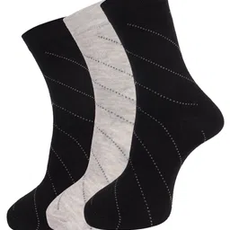 Dollar Socks Men Black & Grey Full Length Socks Pack of 3 Black-19