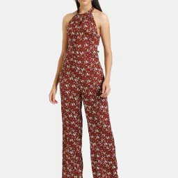 Kazo Brown Floral Print Jumpsuit-picture-28