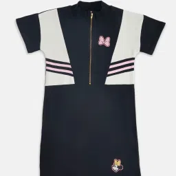 Pantaloons Junior Navy & White Color Block Frock image 1
