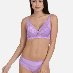 Mod & Shy Purple Lace Bra & Panty Set-image-73