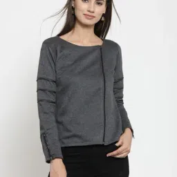 Belle Fille Dark Grey Textured Jacket-image-77