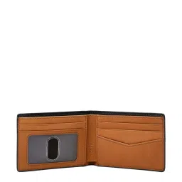 Fossil Steven Black Solid Bi-Fold Wallet for Men image 3