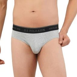U.S. Polo Assn. Grey Melange Regular Fit Briefs-image-97