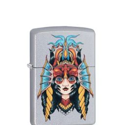 Zippo Chrome Brass Two Face Design Windproof Pocket Lighter-image-4