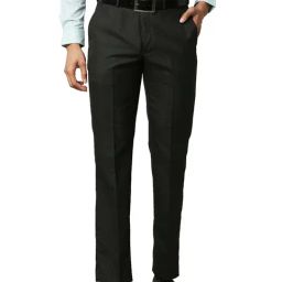 Park Avenue Black Regular Fit Flat Front Trousers-picture-27