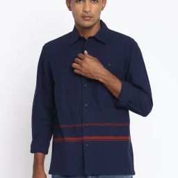 Lee Blue Regular Fit Striped Shirt-image-26