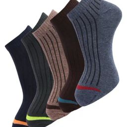 Dollar Multi Cotton Free Size Striped Socks - Pack of 5-image-75