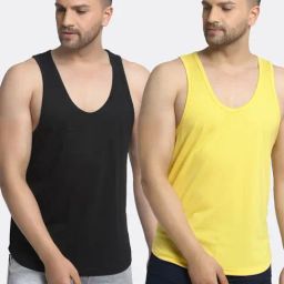 Friskers Multi Cotton Slim Fit Vest - Pack of 2-image-75