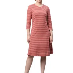 Global Republic Rust Striped A-Line Dress-picture-38