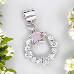 Taraash 925 Sterling Silver Pink Mother of Pearl Round Star Pendant-image-63